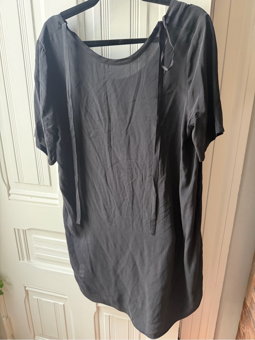 Black Women's Short Sleeve Scoop Neck dress/ long shirt